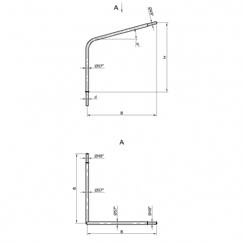 Консольный кронштейн двухрожковый К17(а)-2,0-2,0-1-1